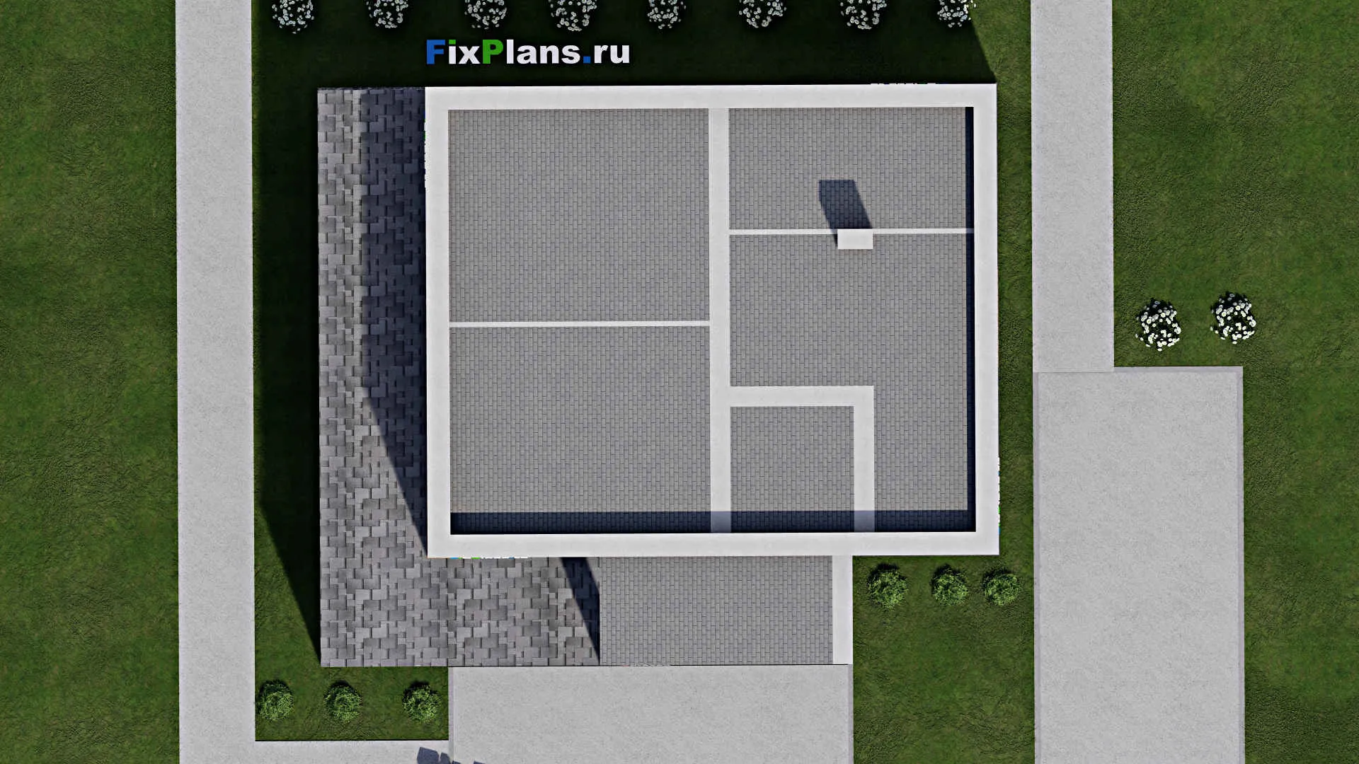 F-10574 - Проект двухэтажного дома 12 на 14, площадью 250 м² с террасой, балконом, баней, спортзалом и 2 спальнями