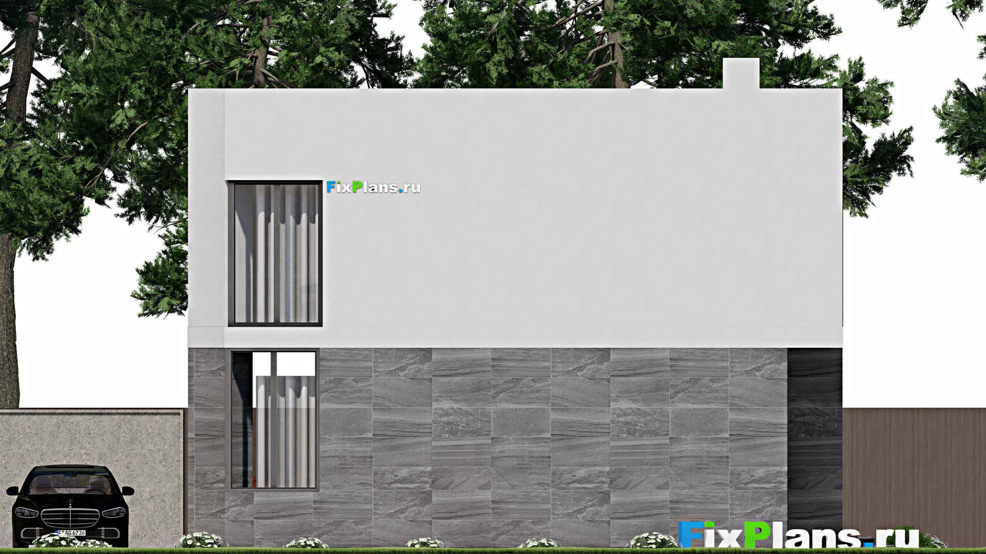 F-10592 - Проект двухэтажного дома 11 на 12, площадью 170 м² с балконом и 5 спальнями