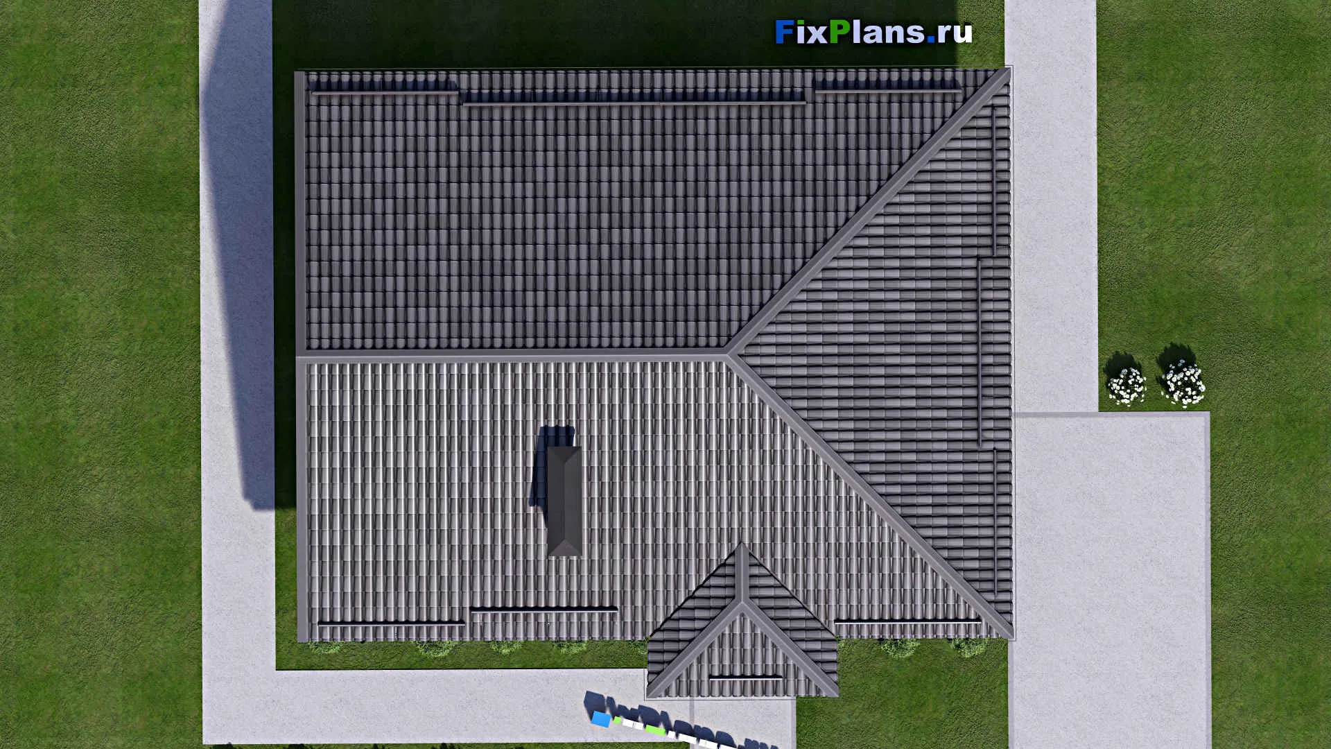 F-12590 - Проект одноэтажного дома 12 на 13, площадью 110 м² с 3 спальнями