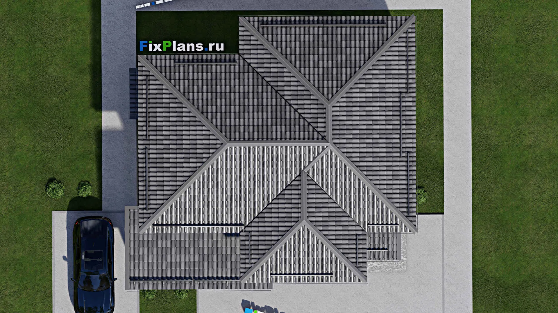 F-9062 - Проект двухэтажного дома 12 на 13, площадью 220 м² с террасой, балконом и 4 спальнями