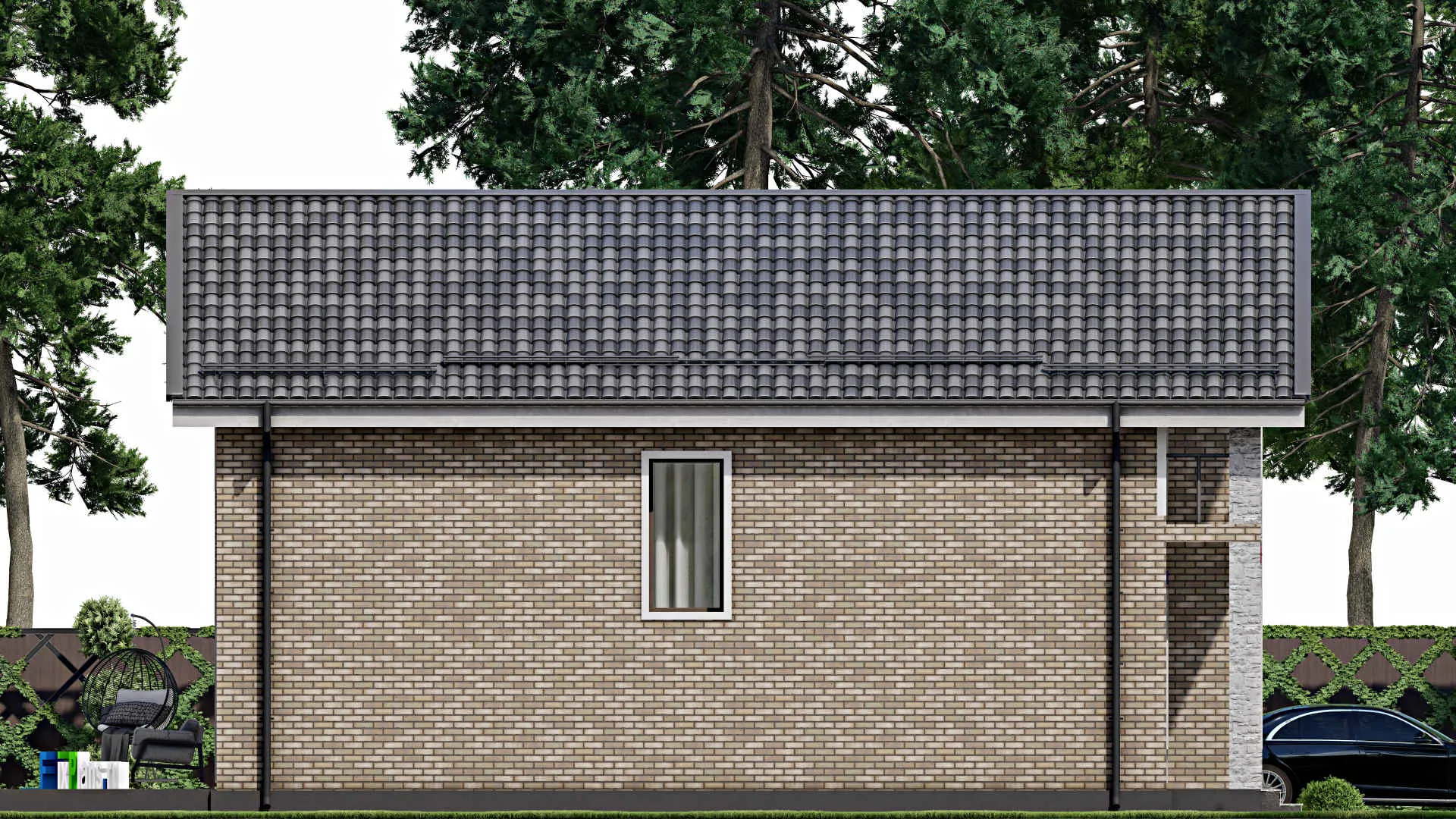 F-10637 - Проект дома с мансардой 10 на 17, площадью 210 м² с террасой и 5 спальнями