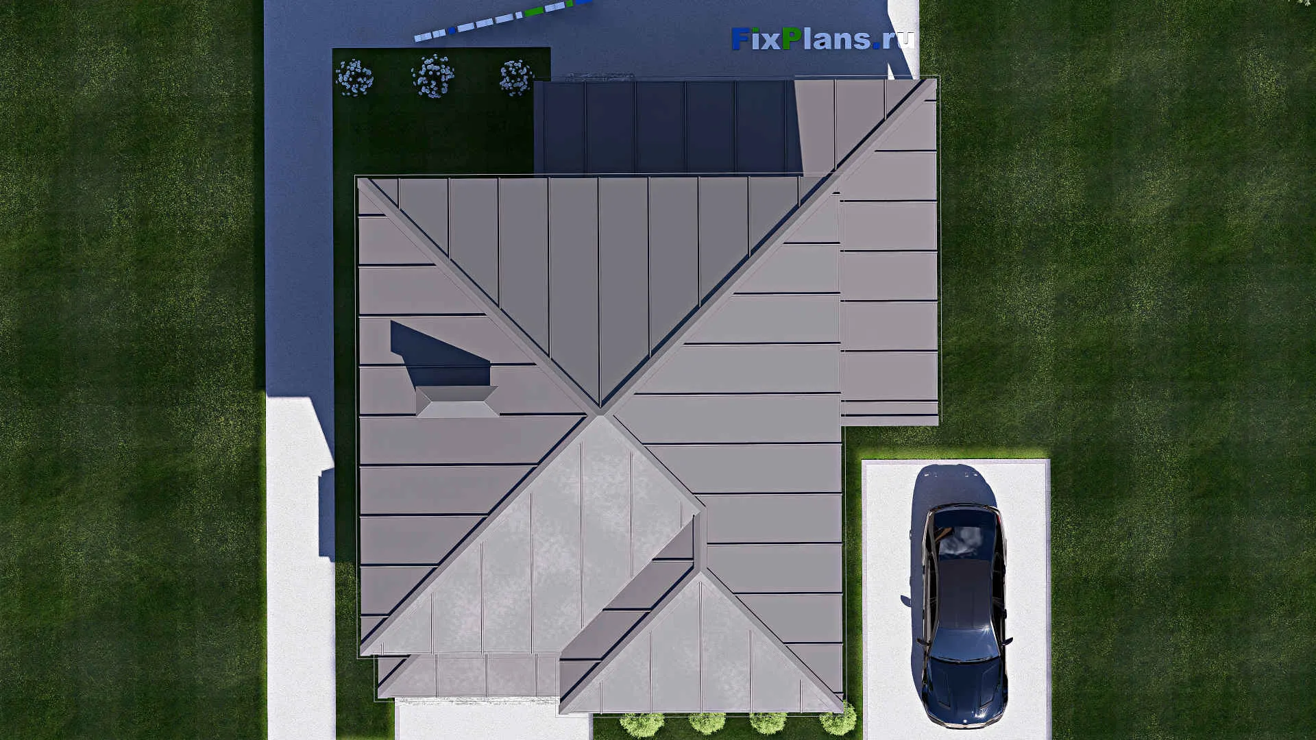 F-17414 - Проект двухэтажного дома 12 на 13, площадью 160 м² с террасой и 4 спальнями