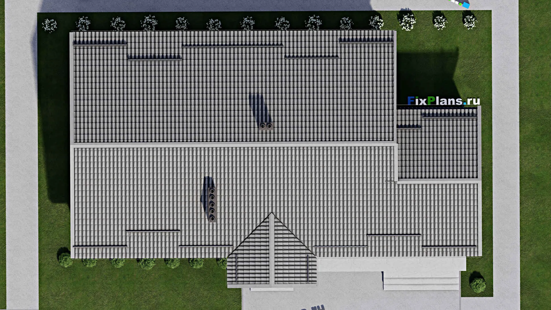 F-2753 - Проект одноэтажного дома 12 на 22, площадью 200 м² с террасой и 2 спальнями