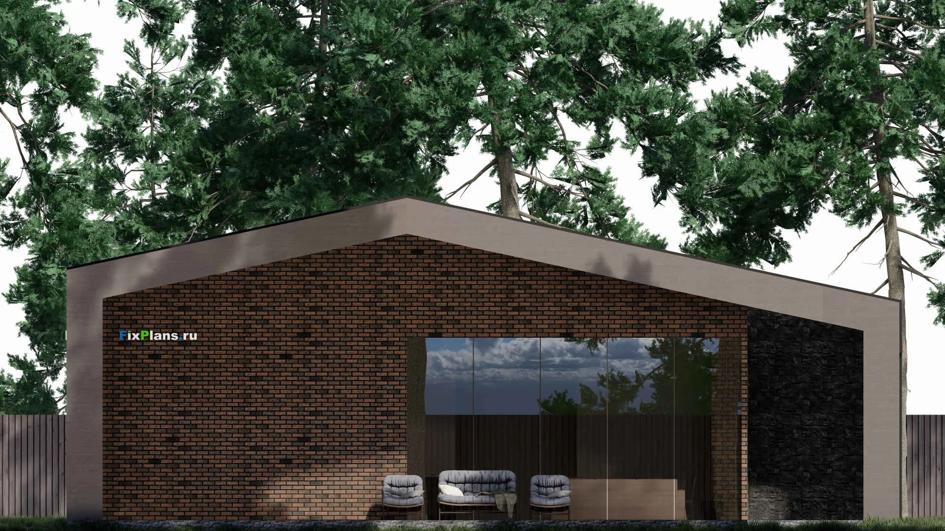 F-0440 - Проект одноэтажного дома 16 на 25, площадью 220 м² с 3 спальнями