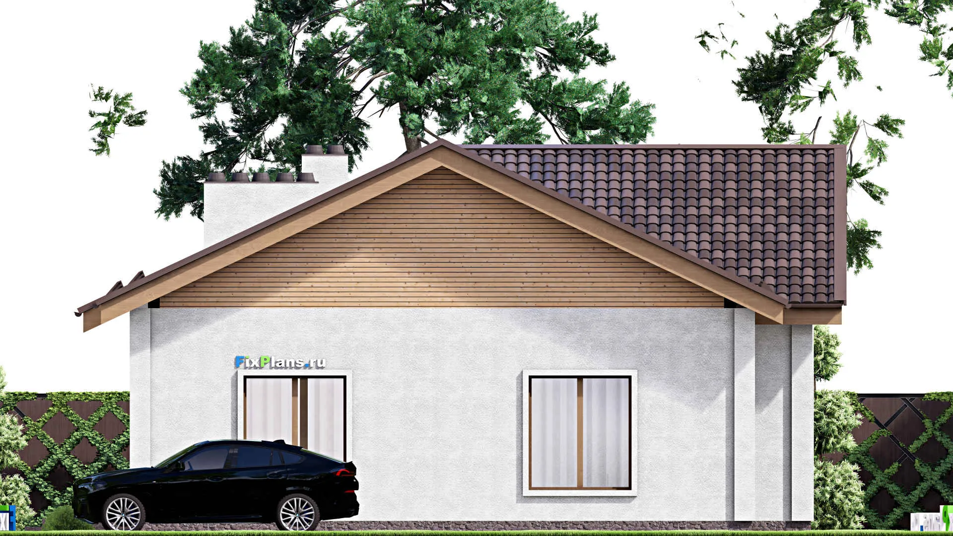 F-16370 - Проект одноэтажного дома 13 на 22, площадью 190 м² с 4 спальнями