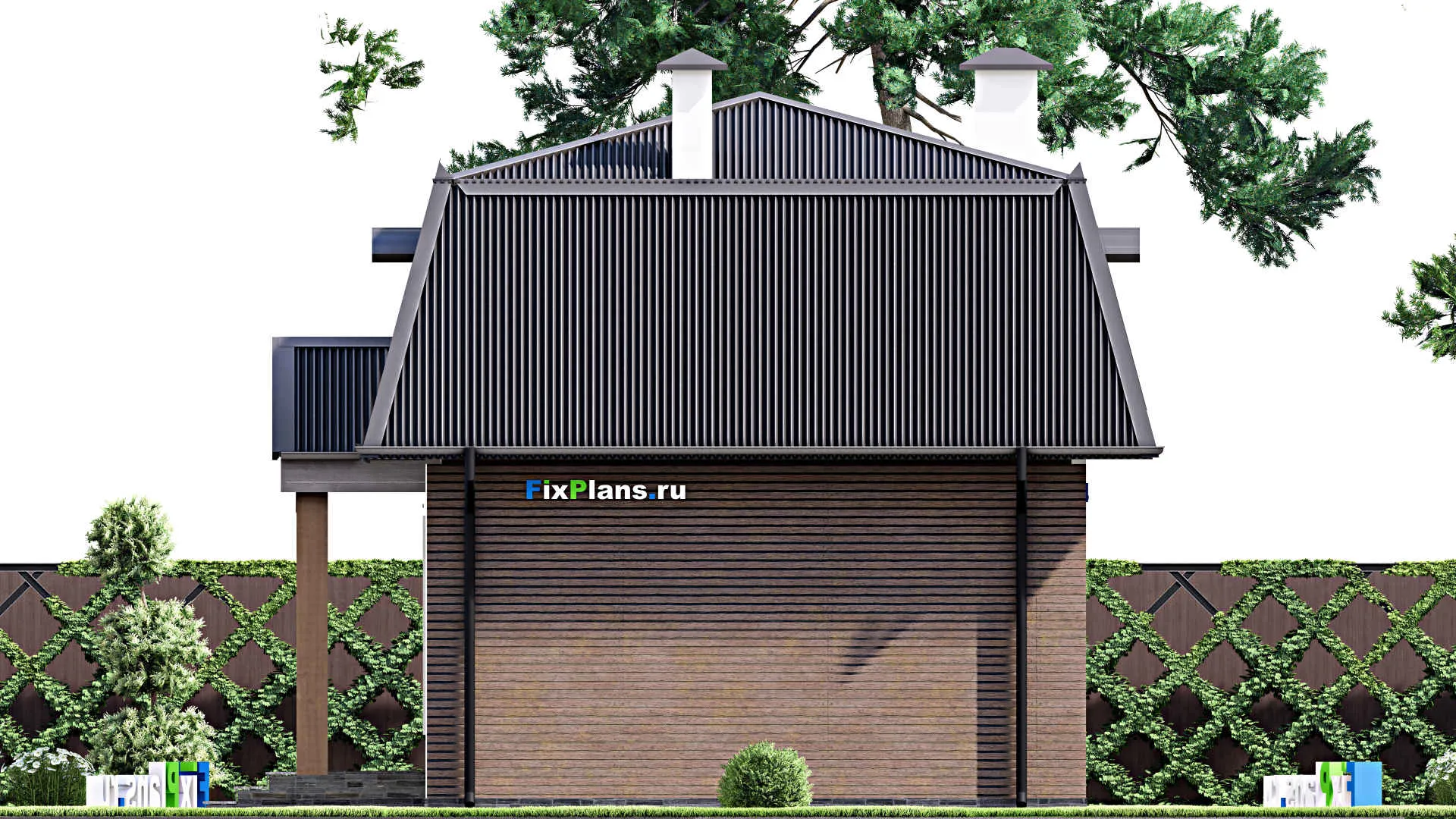 F-13454 - Проект дома с мансардой 8 на 9, площадью 90 м² с 2 спальнями