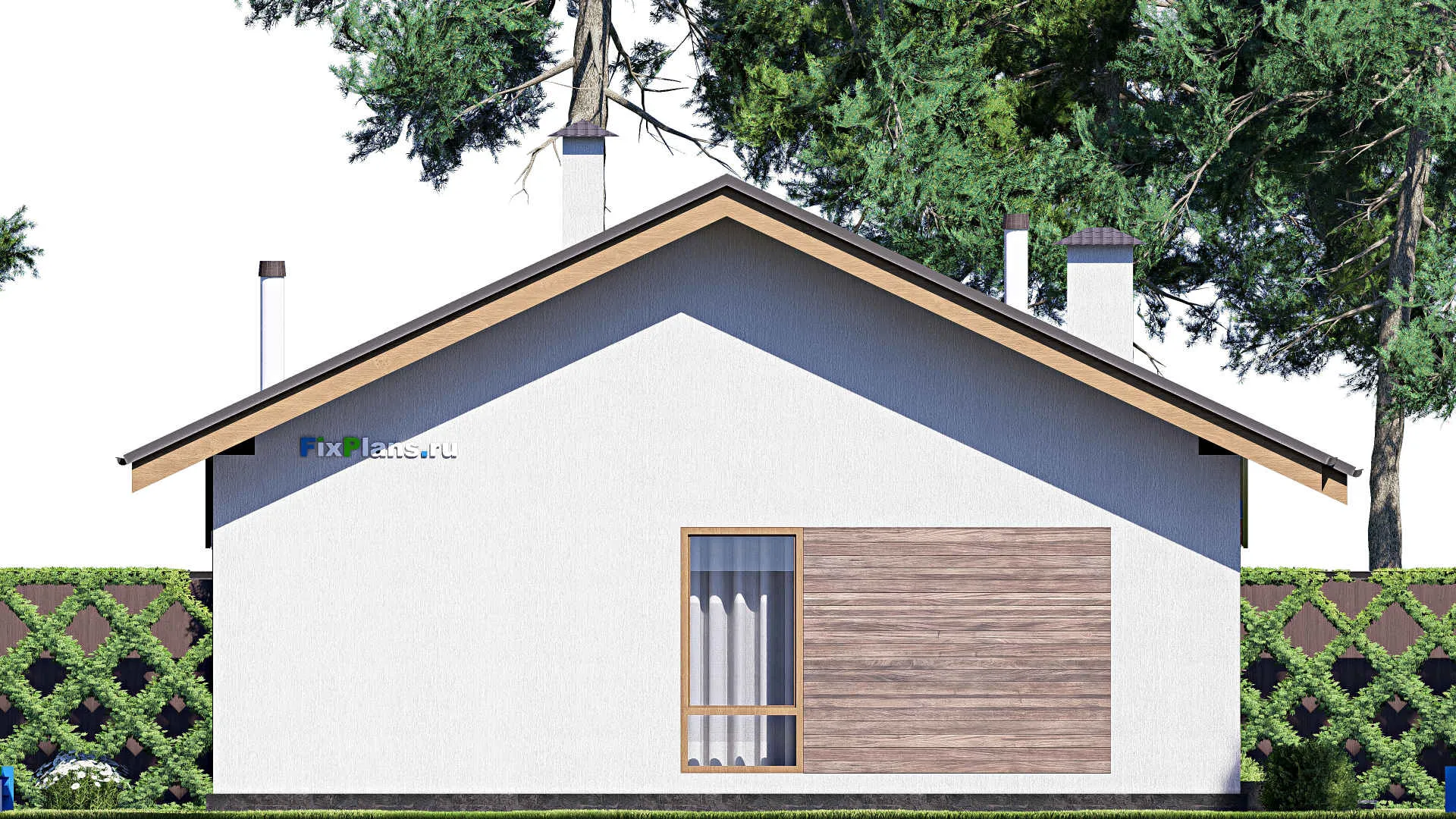 F-18269 - Проект одноэтажного дома 11 на 18, площадью 160 м² с террасой и 3 спальнями