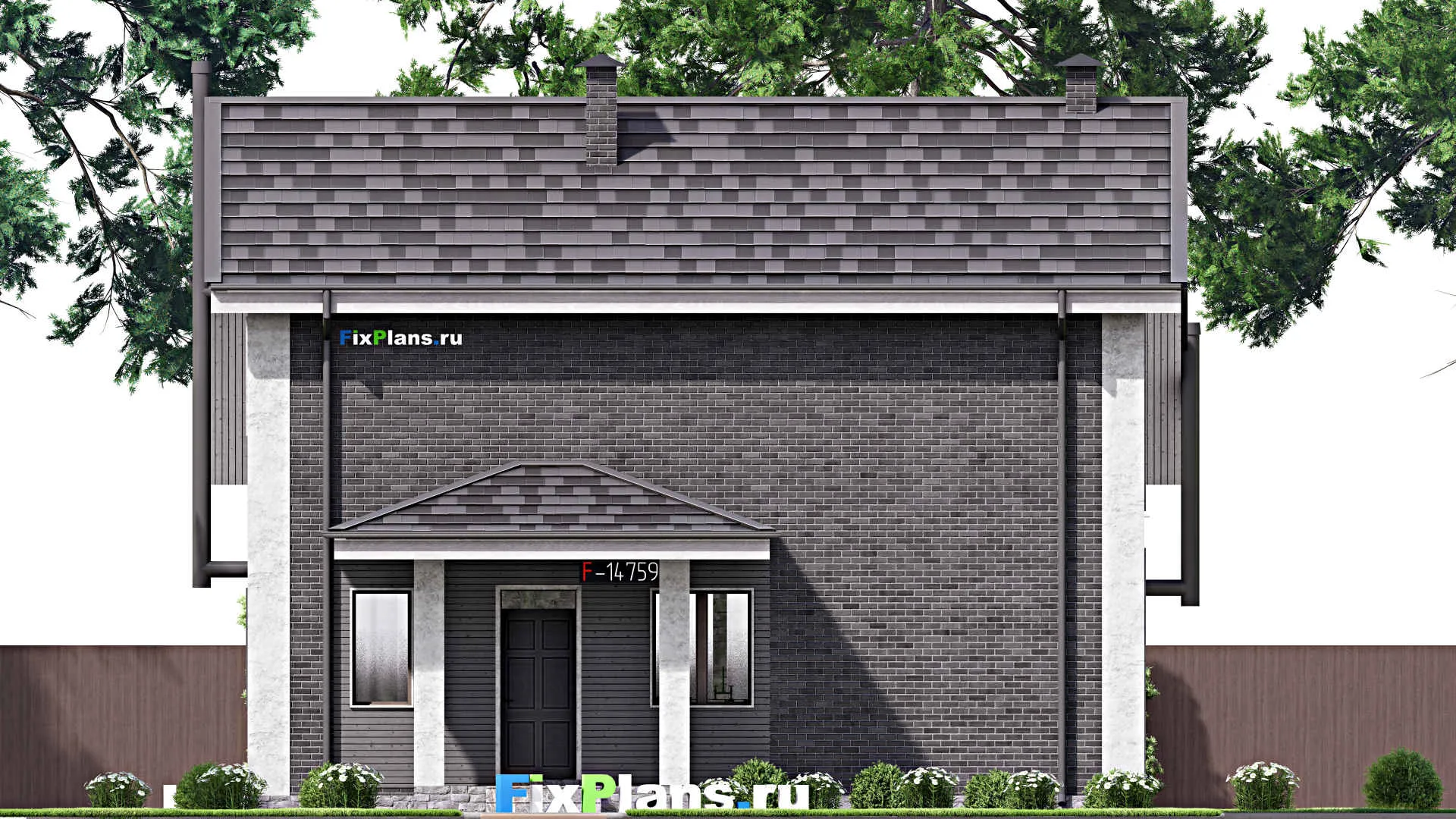 F-14759 - Проект дома с мансардой 12 на 12, площадью 120 м² с 3 спальнями