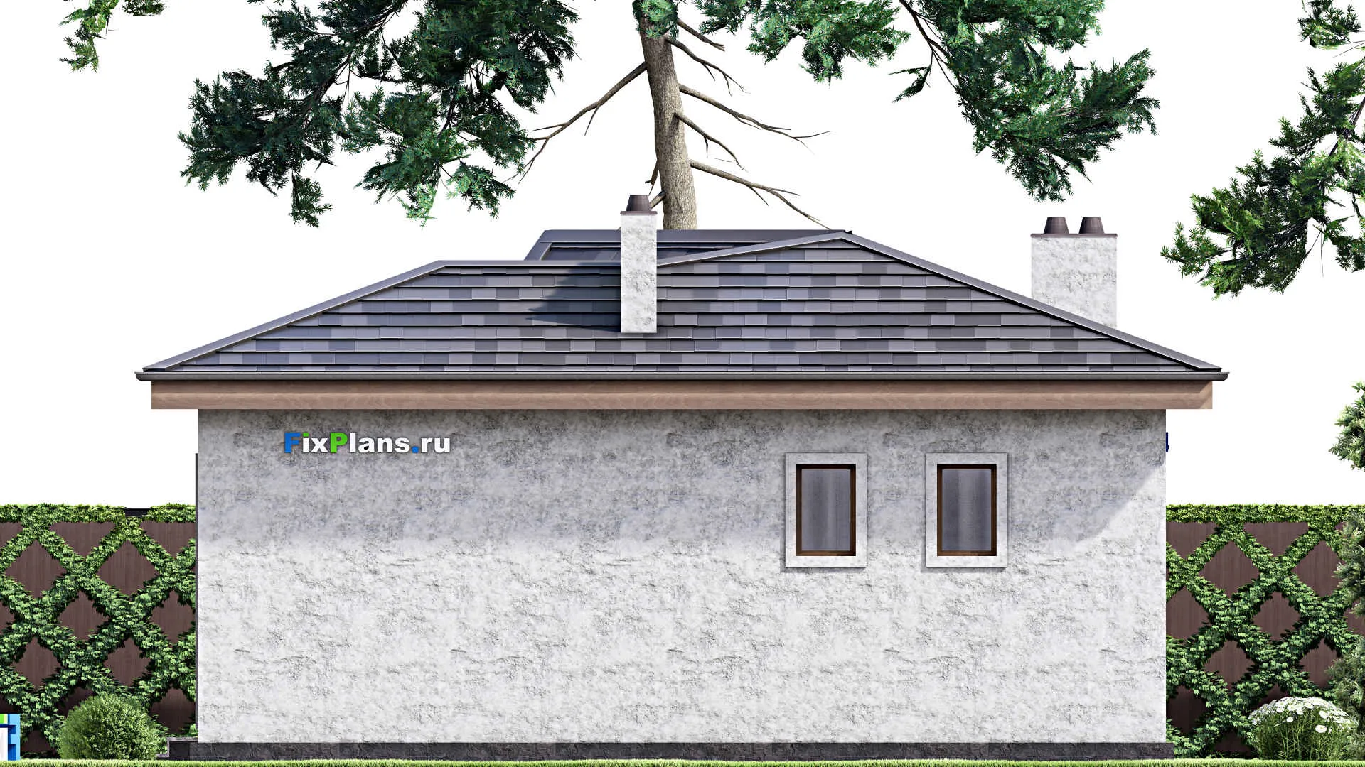 F-15452 - Проект бани 9 на 9, площадью 60 м² с комнатой отдыха, терассой и санузлом