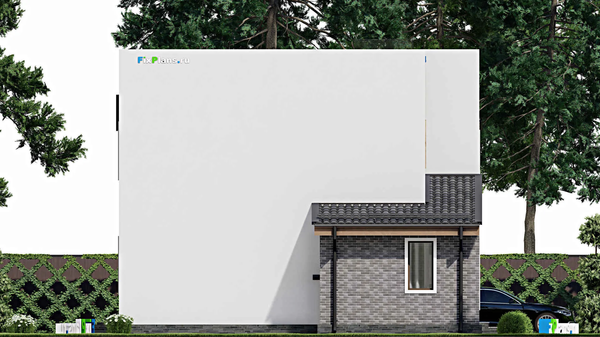 F-9728 - Проект дома с мансардой 11 на 12, площадью 130 м² с террасой, балконом и 3 спальнями