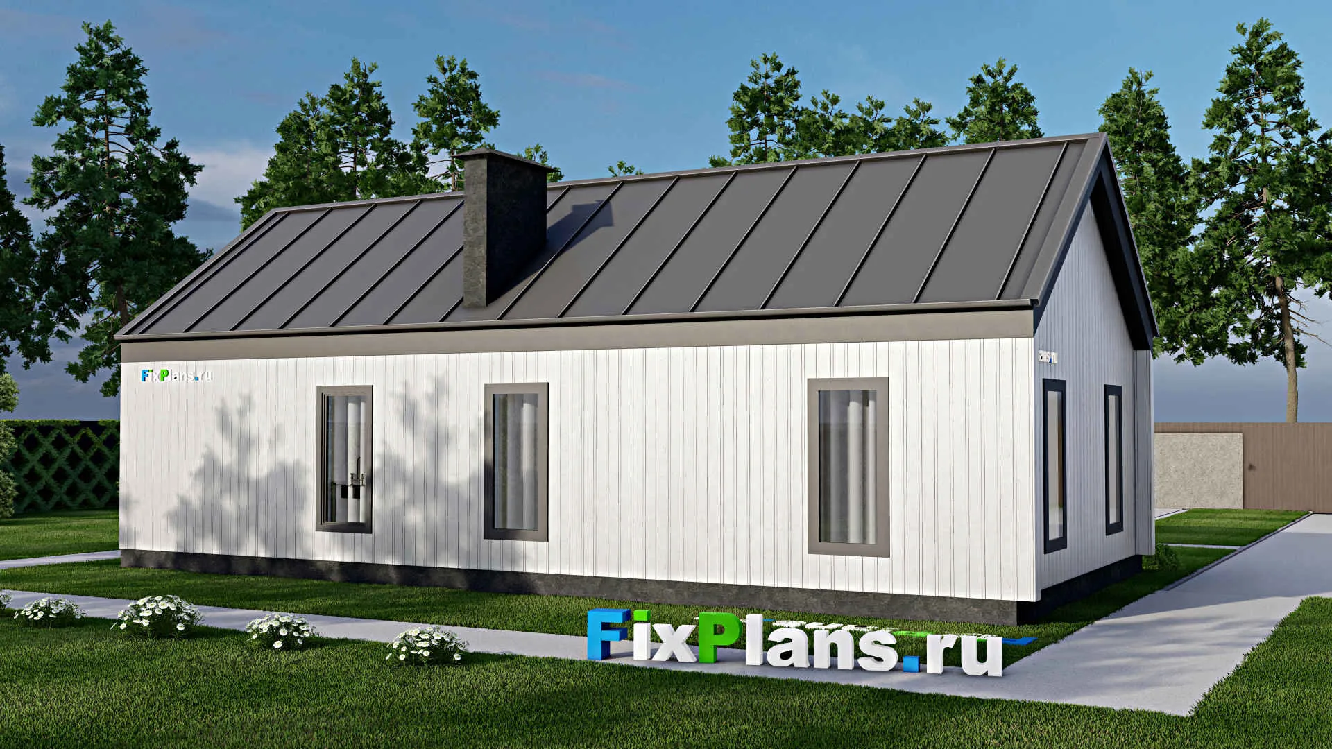 F-9359 - Проект дома с мансардой 9 на 15, площадью 100 м² с террасой и 2 спальнями