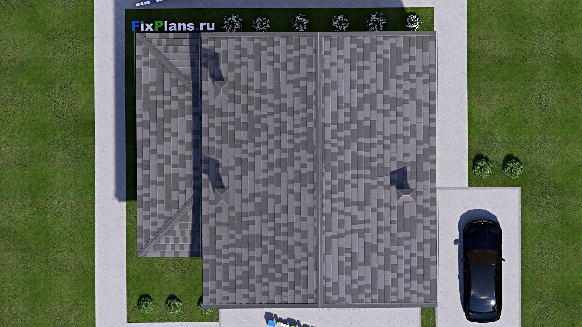 F-12464 - Проект дома с мансардой 12 на 13, площадью 210 м² с балконом, баней и 3 спальнями