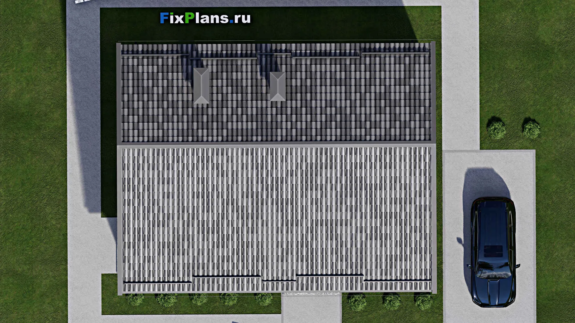 F-6623 - Проект дома с мансардой 11 на 14, площадью 180 м² с террасой и 3 спальнями