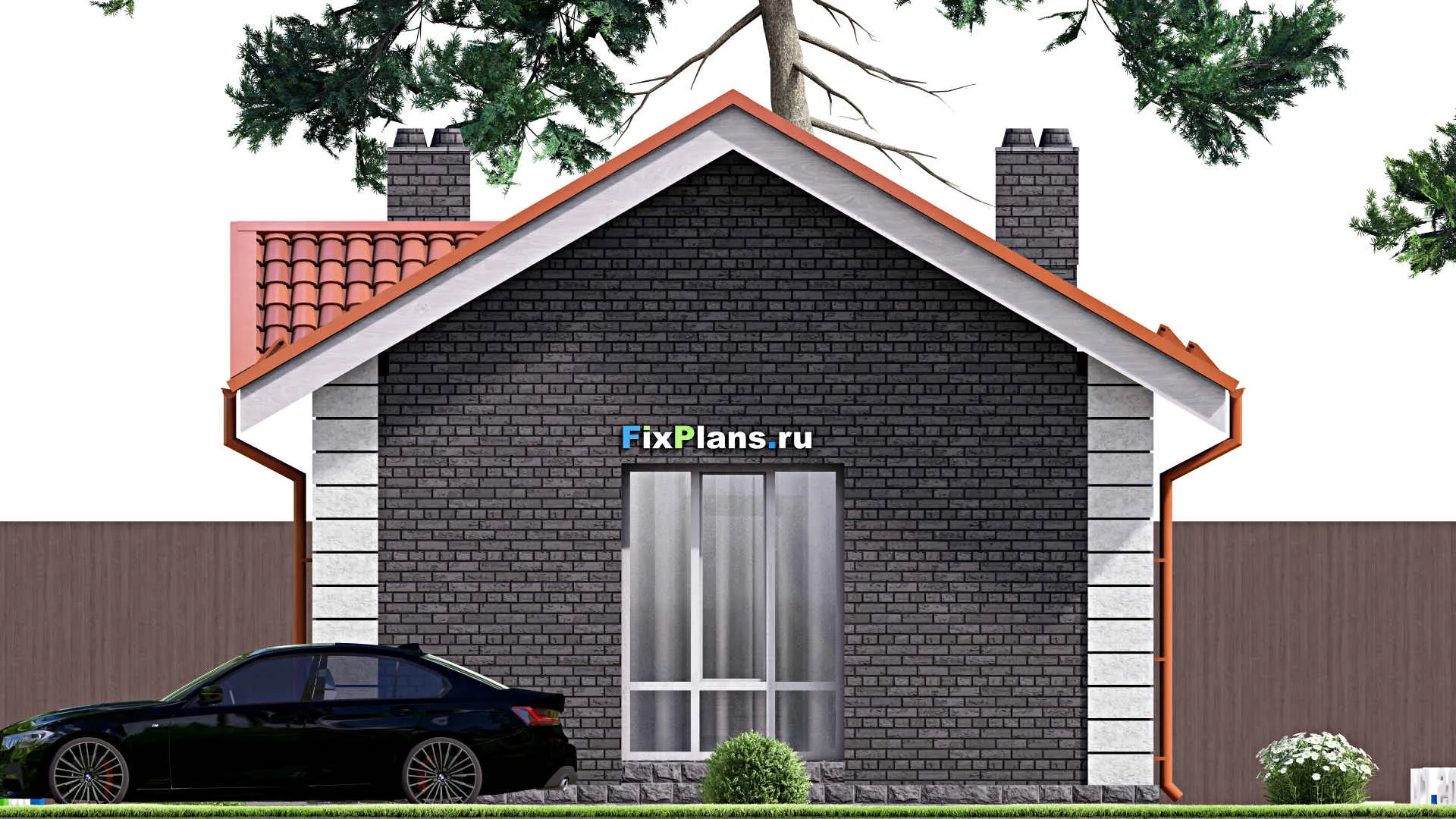 F-15497 - Проект бани 7 на 13, площадью 60 м² с комнатой отдыха, санузлом и спальней