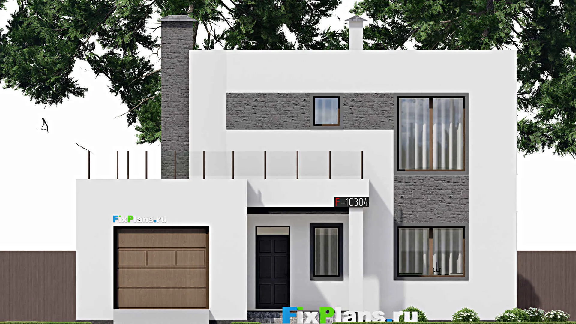 F-10304 - Проект двухэтажного дома 13 на 15, площадью 220 м² с 3 спальнями